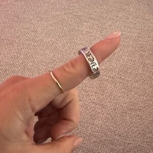 Chrome Hearts Silver Band with Black Detailing